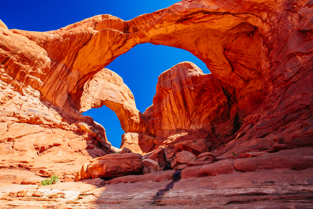 Pinnacle sandstone towers in Capitol Reef National Park