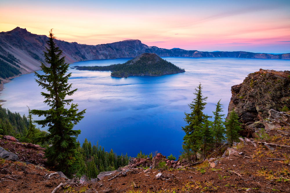 Panoramic view Crater Lake National Park