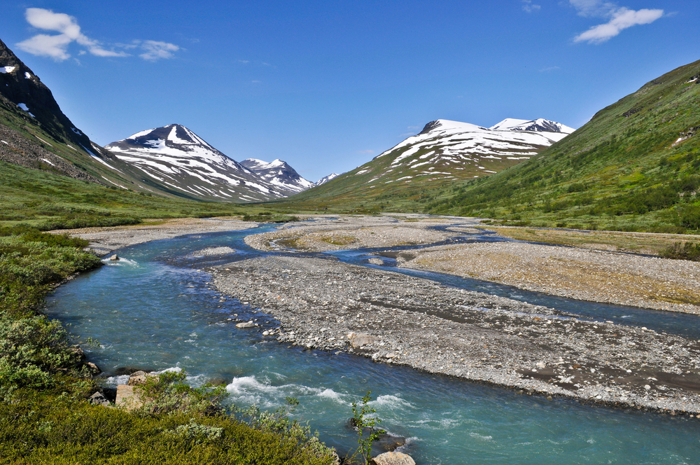 Abisko National Park rapids through canyon