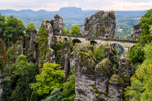 Bohemian Switzerland National Park icon and fall foliage