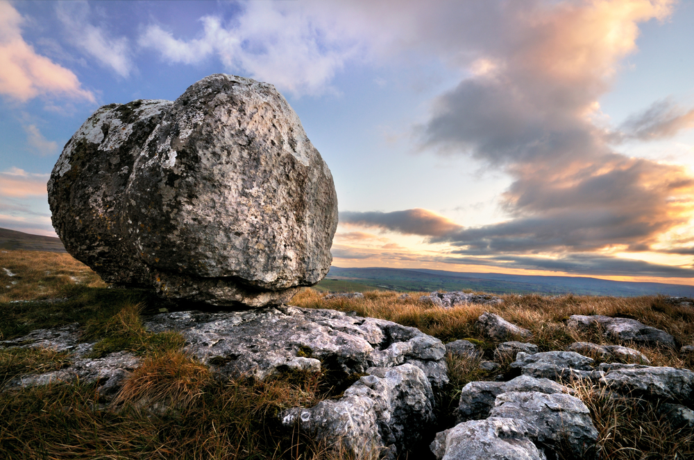 Yorkshire Dales National Park large boulder