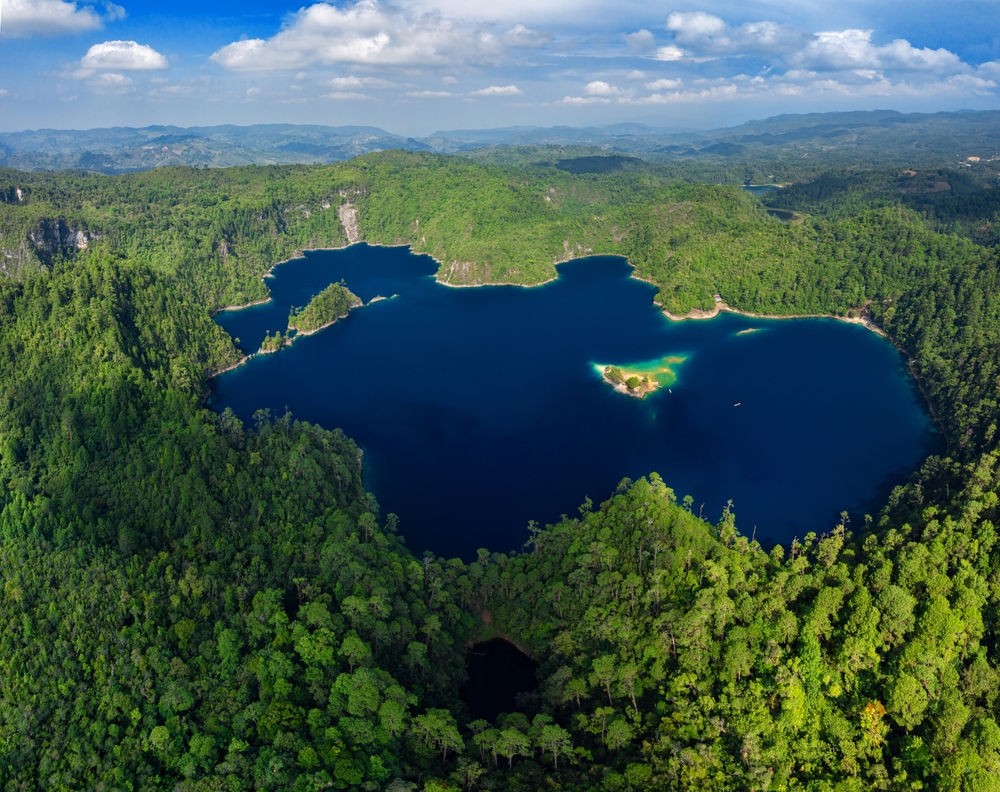 Aerial view of Lagunas de Montebello National Park